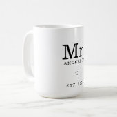 Moderner Minimalistischer Individuelle Name "Mr. E Kaffeetasse (Vorderseite Links)