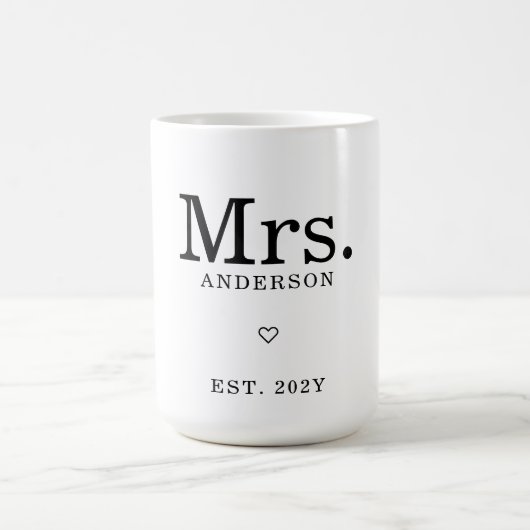 Moderner Minimalistischer Individuelle Name "Mrs.  Kaffeetasse (Mittel)