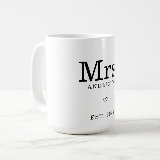 Moderner Minimalistischer Individuelle Name "Mrs. Kaffeetasse (Vorderseite Links)
