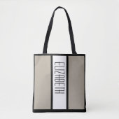 Moderner Minimalistischer Individuelle Name Tan St Tasche (Vorderseite)