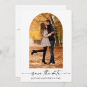 Moderner Minimalistischer Ink Script Foto Arch Save The Date (Vorne/Hinten)