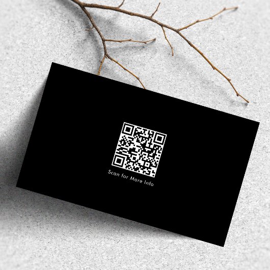 Moderner Minimalistischer Inline-QR-Code schwarz u Visitenkarte