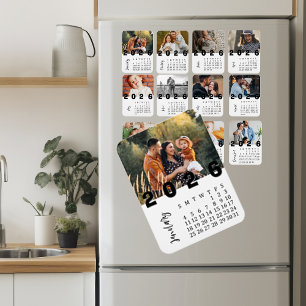Moderner Minimalistischer Januar 2026 Foto-Kalende Magnet