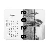 Moderner Minimalistischer Juni 2026 Foto-Kalender Magnet (Horizontal)