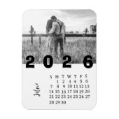 Moderner Minimalistischer Juni 2026 Foto-Kalender Magnet (Vertikal)