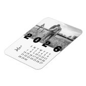 Moderner Minimalistischer Juni 2026 Foto-Kalender Magnet (Linke Seite)