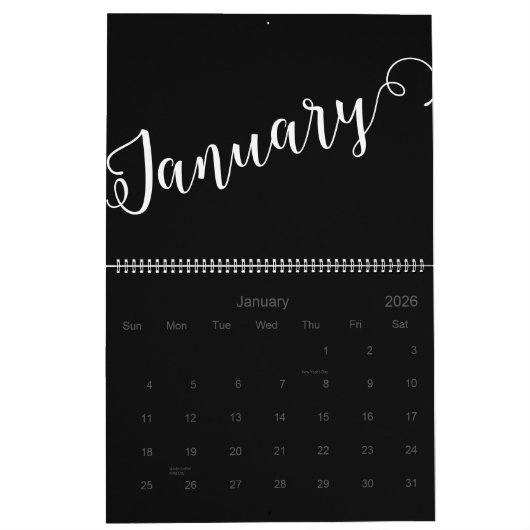 Moderner, Minimalistischer Kalender 2025 (Jan 2026)