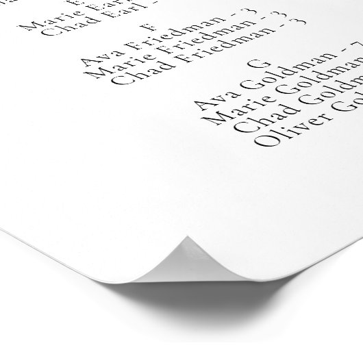 Moderner Minimalistischer kalligrafischer Hochzeit Poster (Ecke)