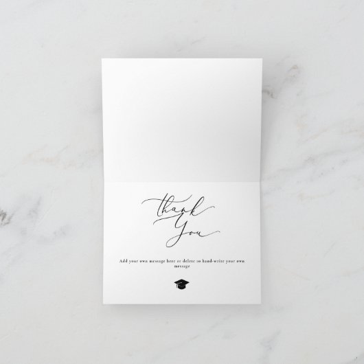 Moderner Minimalistischer Kalligraphie-Abschluss Dankeskarte (Innenseite)