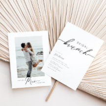 Moderner Minimalistischer Kalligraphie Bridal Brun