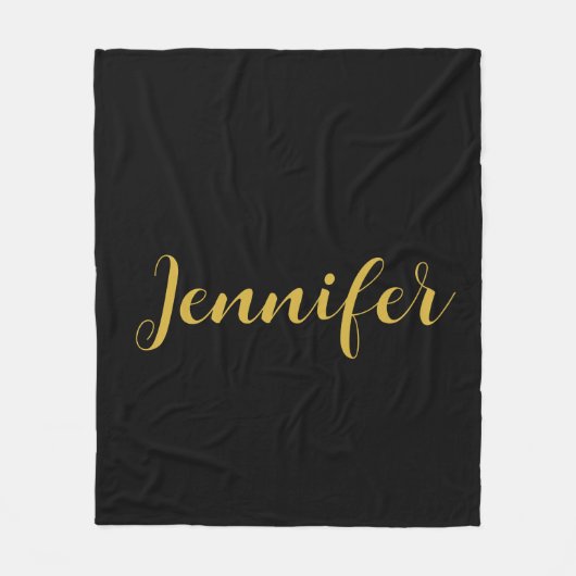 Moderner Minimalistischer Kalligraphiename Black G Fleecedecke (Vorderseite)