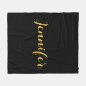 Moderner Minimalistischer Kalligraphiename Black G Fleecedecke (Vorderseite (Horizontal))