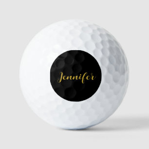 Moderner Minimalistischer Kalligraphiename Black G Golfball