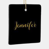 Moderner Minimalistischer Kalligraphiename Black G Keramikornament (Rechts)