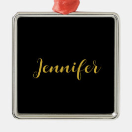 Moderner Minimalistischer Kalligraphiename Black G Ornament Aus Metall