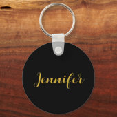 Moderner Minimalistischer Kalligraphiename Black G Schlüsselanhänger (Vorderseite)