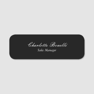 Moderner Minimalistischer Kalligraphiename Black Namensschild