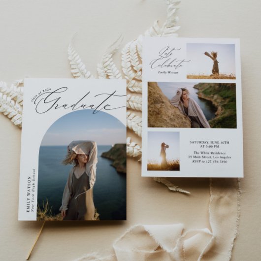 Moderner Minimalistischer klassischer Arch Foto Ab Einladung