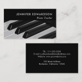 Moderner Minimalistischer Klavierlehrer beruflich Visitenkarte (Vorne/Hinten)
