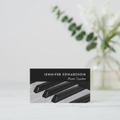 Moderner Minimalistischer Klavierlehrer beruflich Visitenkarte (Stehend Vorderseite)