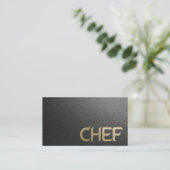 Moderner Minimalistischer Koch mit Schwarz-Gold-Em Visitenkarte (Stehend Vorderseite)