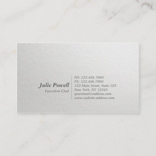 Moderner Minimalistischer Koch mit Schwarz-Gold-Em Visitenkarte (Rückseite)