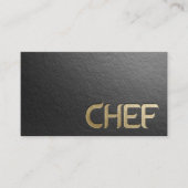 Moderner Minimalistischer Koch mit Schwarz-Gold-Em Visitenkarte (Vorderseite)