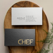Moderner Minimalistischer Koch mit Schwarz-Gold-Em Visitenkarte