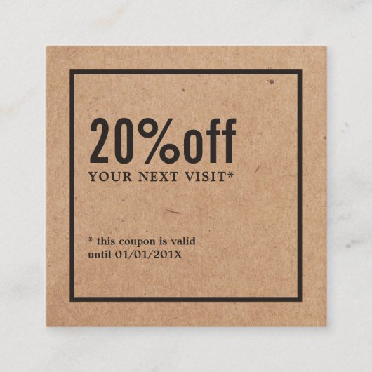 Moderner Minimalistischer Kraft-Black Coupon (Vorderseite)