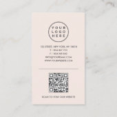 Moderner minimalistischer Kreis Foto QR-Code Nagel Visitenkarte (Rückseite)