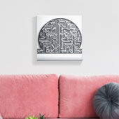 Moderner minimalistischer kreisförmiger Labyrinth  Leinwanddruck (Insitu (Wohnzimmer))