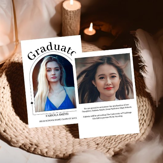 Moderner Minimalistischer Lässiger Foto Abschluss Ankündigung