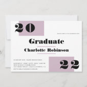 Moderner minimalistischer Lavendel 2 Fotos Abschlu Einladung (Rückseite)