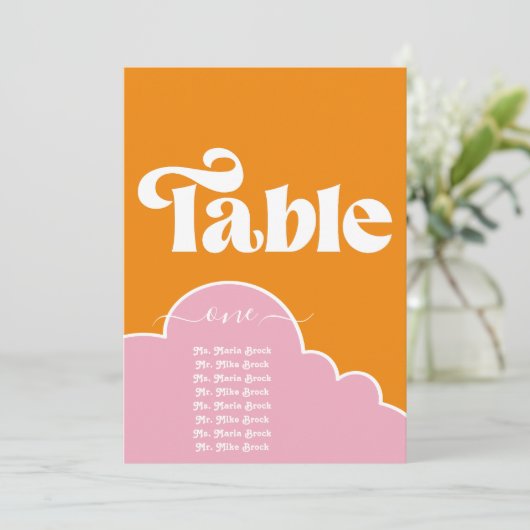 Moderner Minimalistischer, lebhafter Orange- und R Einladung (Stehend Vorderseite)