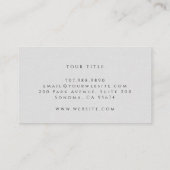 Moderner Minimalistischer Leineneffekt für Monogra Visitenkarte (Rückseite)