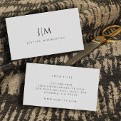 Moderner Minimalistischer Leineneffekt für Monogra Visitenkarte