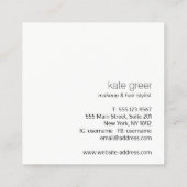 Moderner Minimalistischer Leuchtblauer Beruflicher Quadratische Visitenkarte (Rückseite)