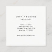 Moderner Minimalistischer Leuchtturm Ivory Cream S Quadratische Visitenkarte (Rückseite)