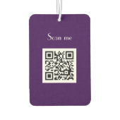 Moderner Minimalistischer Lila QR-Code Autolufterfrischer (Rückseite)