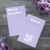 Moderner Minimalistischer Lilac Lavender Qr Code U Einladung