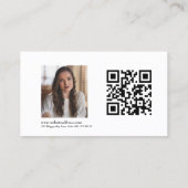 Moderner Minimalistischer LOGO Foto QR Code Berufl Visitenkarte (Rückseite)