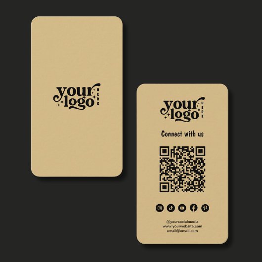 Moderner Minimalistischer Logo- und QR-Code Visitenkarte
