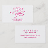 Moderner Minimalistischer Lotus Yoga Instructor Visitenkarte (Vorne/Hinten)