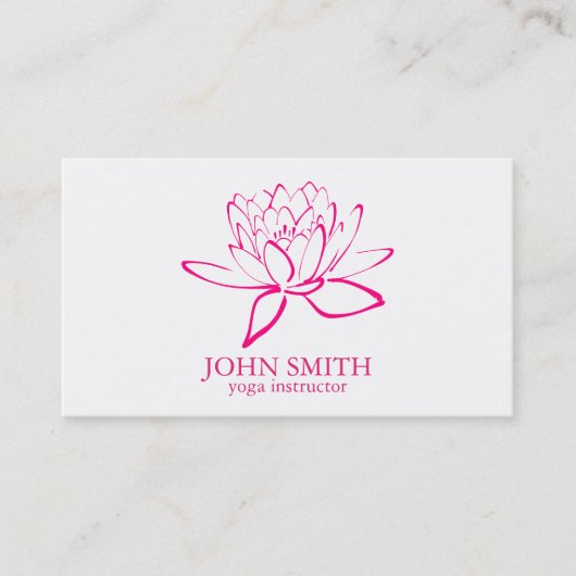 Moderner Minimalistischer Lotus Yoga Instructor Visitenkarte (Vorderseite)