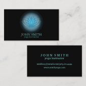 Moderner Minimalistischer Lotus Yoga Instructor Visitenkarte (Vorne/Hinten)