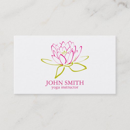 Moderner Minimalistischer Lotus Yoga Instructor Visitenkarte (Vorderseite)