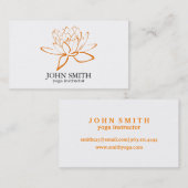 Moderner Minimalistischer Lotus Yoga Instructor Visitenkarte (Vorne/Hinten)