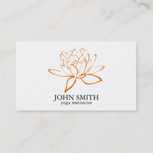 Moderner Minimalistischer Lotus Yoga Instructor Visitenkarte (Vorderseite)