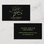 Moderner Minimalistischer Lotus Yoga Instructor Visitenkarte (Vorne/Hinten)