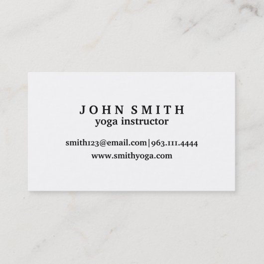 Moderner Minimalistischer Lotus Yoga Instructor Visitenkarte (Rückseite)